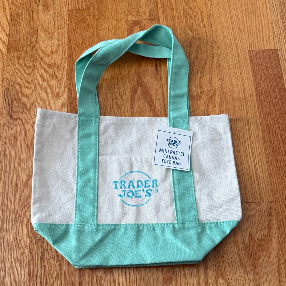 Trader Joe’s Mini Pastel Canvas Tote Bag NWT